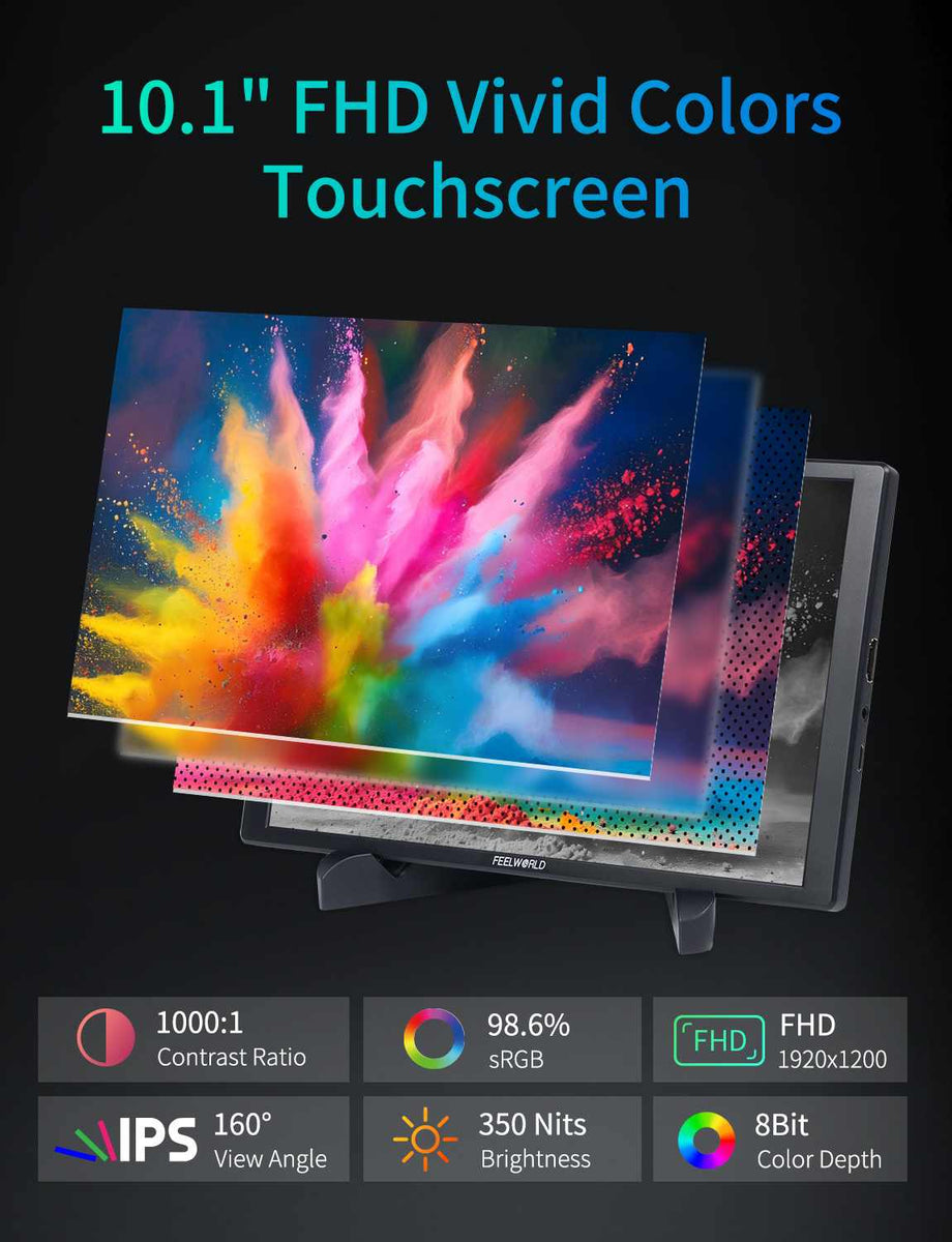 FEELWORLD D10 10.1インチ 350nit ポータブル外付けモニター