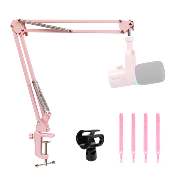FEELWORLD AMS1 White Microphone Boom Arm for PM1 and Dynamic Microphone