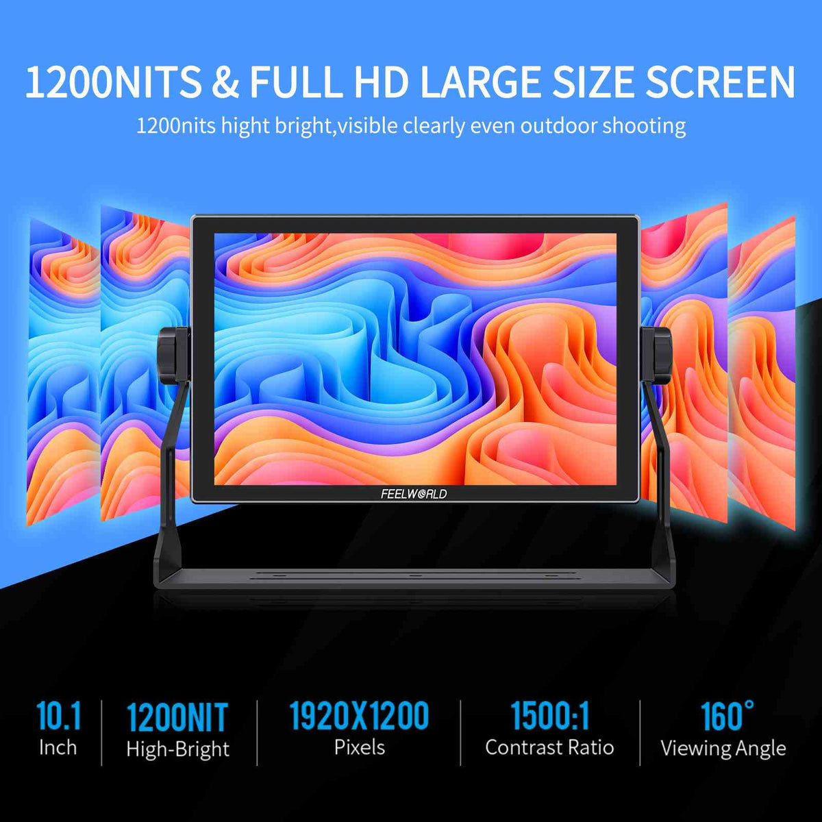 FEELWORLD S10 10インチ 1200nit 12G SDI カメラフィールドモニター