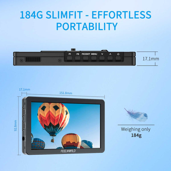 FEELWORLD T6 6-Inch 450nit Camera Field Video Monitor Aluminium Housing 4K HDMI 1920x1080 IPS