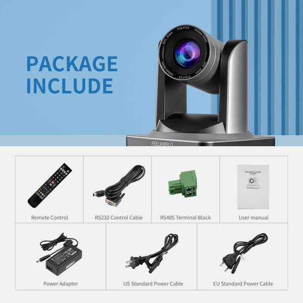 FEELWORLD POE20X Simultaneous 3G-SDI HDMI IP Live Streaming PTZ Camera with 20X Zoom PoE Supported