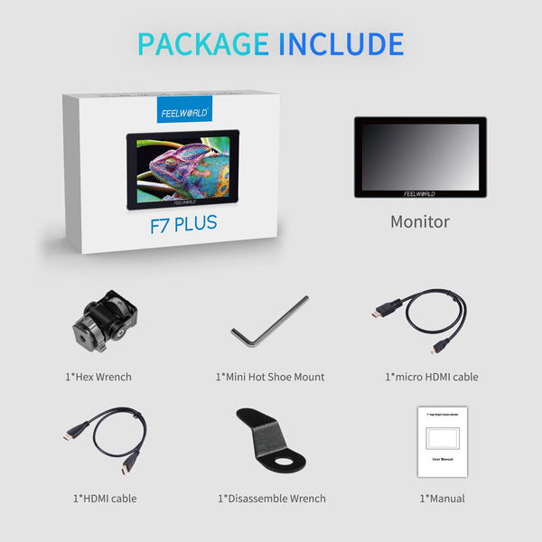 FEELWORLD F7 PLUS 7 Inch 1200nit DSLR Camera Field Monitor Touch Screen 4K HDMI