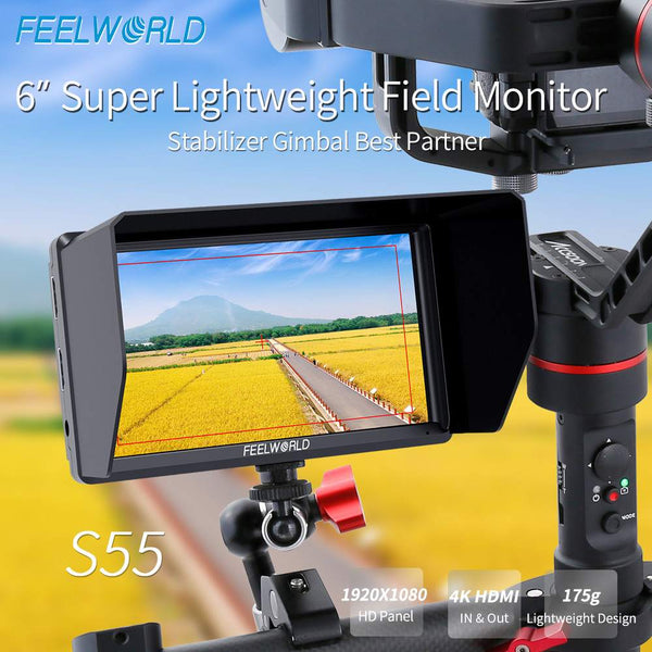 FEELWORLD S55 V3 6 inch camera DSLR field monitor video assist IPS 1920x1152 4K HDMI DC Out With 3D LUT
