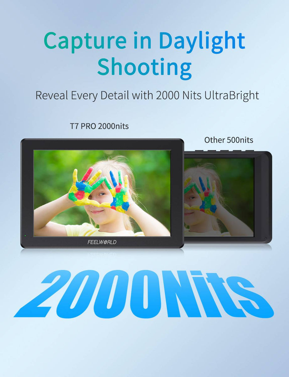 FEELWORLD T7 PRO 7 Inch 2000nit Aluminium Field DSLR Camera