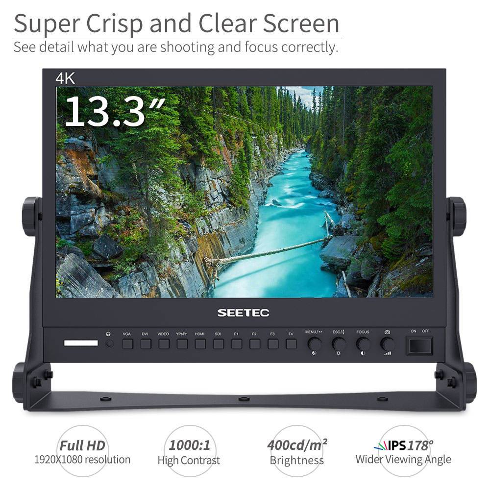 SEETEC P133-9HSD 13.3 Inch 1920x1080 Broadcast Director Monitor with SDI 4K  HDMI