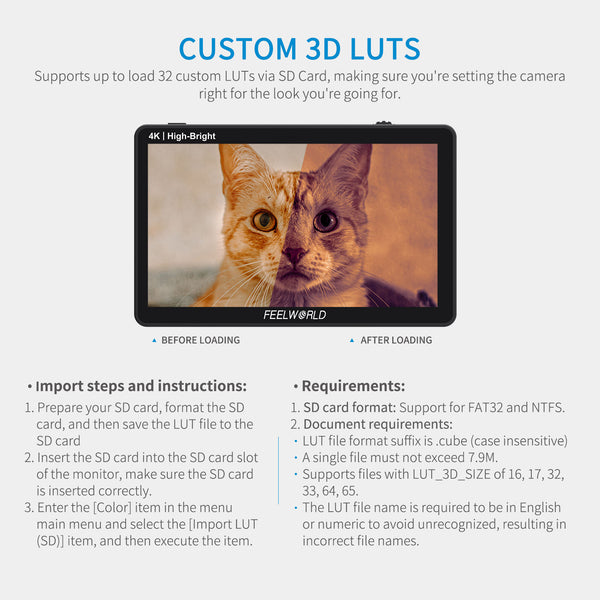 FEELWORLD LUT6E 6 Inch 1600nit High Bright Touchscreen DSLR Camera Field Monitor