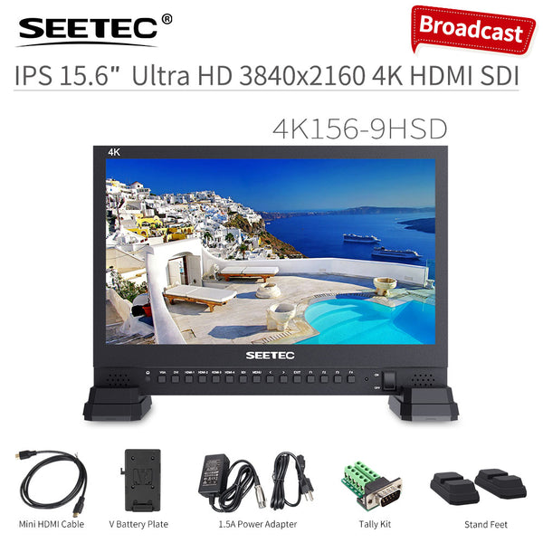SEETEC 4K156-9HSD 15.6 Inch 4K 3840x2160 Director Broadcast Monitor SDI 4 HDMI Input Quad Display