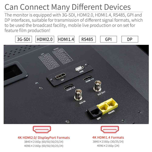 SEETEC LUT215 21.5 Inch 1920x1080 Post Production Monitor Broadcast UMD Text Tally LUT SDI HDMI