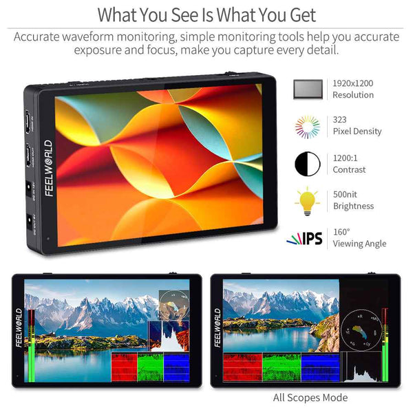 FEELWORLD F7 PRO 7 Inch 3D LUT Touchscreen DSLR Camera Field Director AC Monitor 1920X1200 IPS Panel