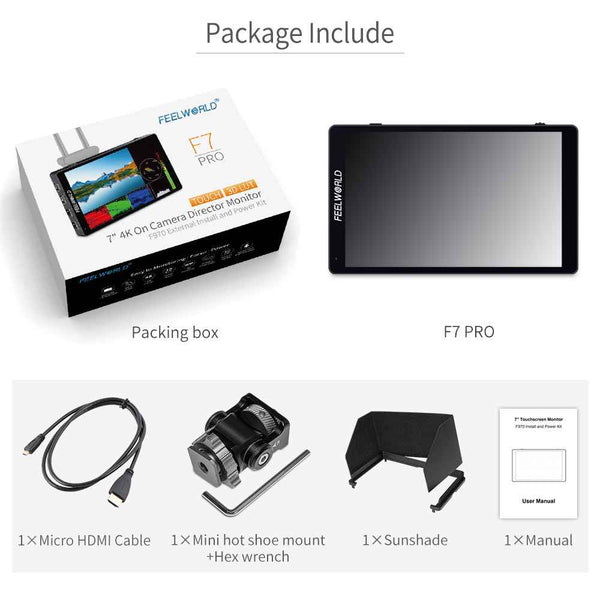 FEELWORLD F7 PRO 7 Inch 3D LUT Touchscreen DSLR Camera Field Director AC Monitor 1920X1200 IPS Panel