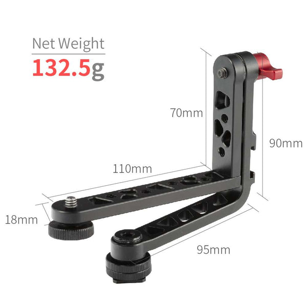 FEELWORLD Universal Mirrorless Camera L Bracket Cage Mount, Tilt Arm for 7 inch Monitor