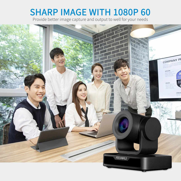FEELWORLD USB10X Video Conference USB PTZ Camera 10X Optical Zoom Full HD 1080p for Live Streaming