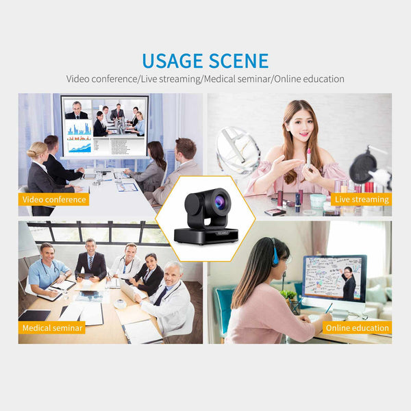 FEELWORLD USB10X Video Conference USB PTZ Camera 10X Optical Zoom Full HD 1080p for Live Streaming