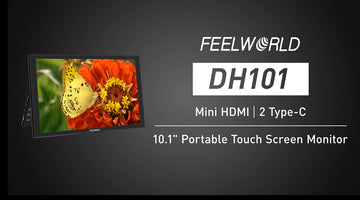 FEELWORLD DH101 10.1 colio nešiojamas išorinis monitorius Mini HDMI ir dvigubas C tipo.