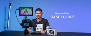 Hvordan bruke falske farger for å kontrollere eksponering i en feltmonitor?