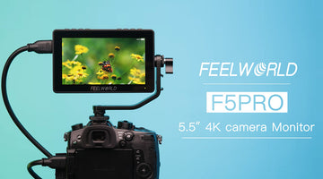 „FEELWORLD F5 PRO“ 5.5 colių jutiklinio ekrano DSLR fotoaparato ekranas su išoriniu belaidžio ryšio rinkiniu