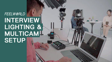 Többkamerás élő közvetítés beállítása két személyes interjúhoz | Világítás és audio és kamera
