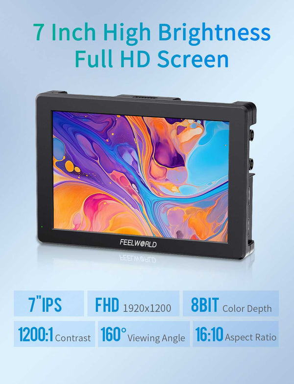 FEELWORLD T7S PRO 7 Inch 2000nit Aluminium Field DSLR Camera Monitor Ultra Bright 3G SDI 4K HDMI 60