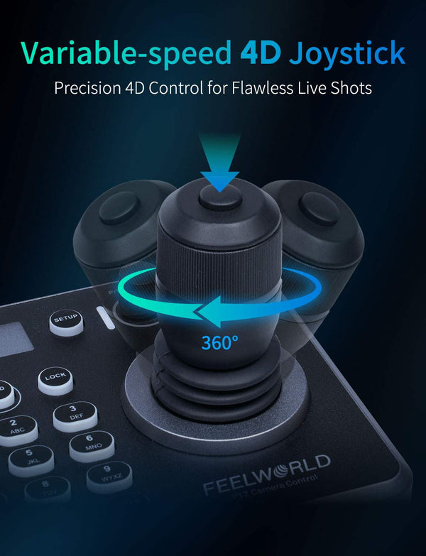 FEELWORLD KBC20N NDI PTZ Camera Controller Joystick Keyboard Control Multiple Control Protocol PoE Supported