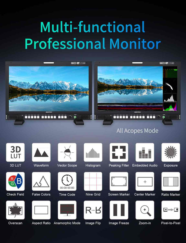 SEETEC S24 23.8inch 4K/8K Broadcast Monitor High Brightness 1000nit 4x12G-SDI HDMI UltraHD 3840x2160