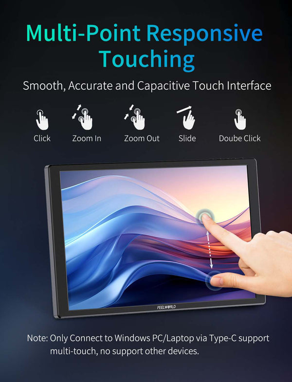 FEELWORLD D10 10.1 inch 350nit  Portable External Monitor Touch FHD1920x1200 USB-C HDMI