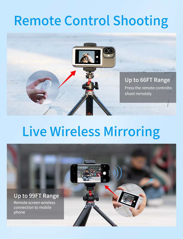 FEELWORLD MC4 Selfie Monitor for iPhone/Android, 4K/1080p Magnetic, Wireless 99FT HD for Vlogging & Streaming