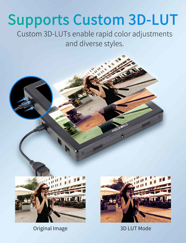 FEELWORLD T7S PRO 7 Inch 2000nit Aluminium Field DSLR Camera Monitor Ultra Bright 3G SDI 4K HDMI 60