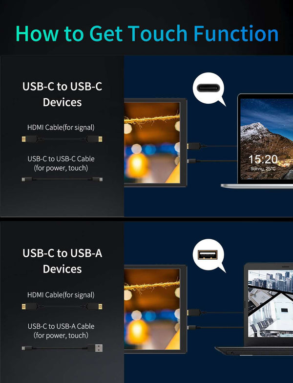 FEELWORLD D10 10.1 inch 350nit  Portable External Monitor Touch FHD1920x1200 USB-C HDMI