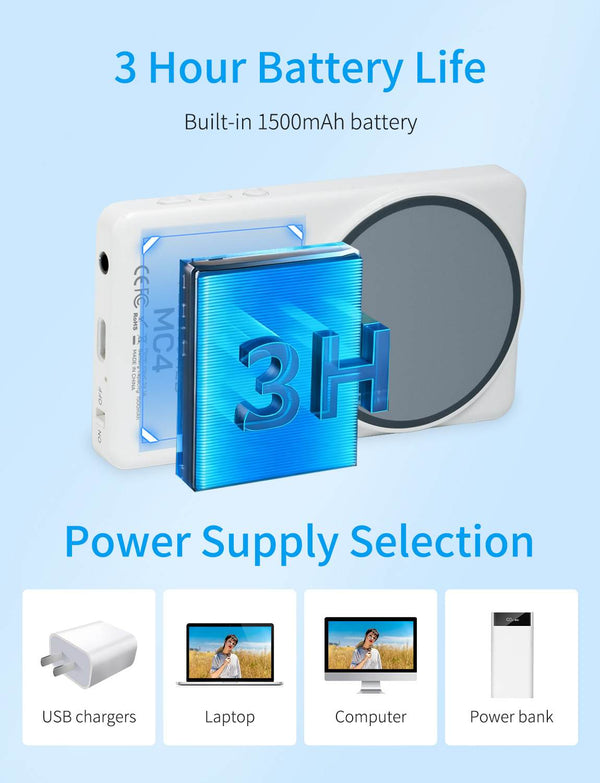 FEELWORLD MC4 Selfie Monitor for iPhone/Android, 4K/1080p Magnetic, Wireless 99FT HD for Vlogging & Streaming