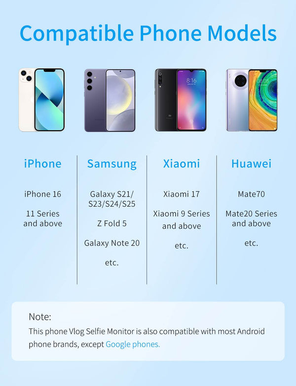 FEELWORLD MC4 Selfie Monitor for iPhone/Android, 4K/1080p Magnetic, Wireless 99FT HD for Vlogging & Streaming