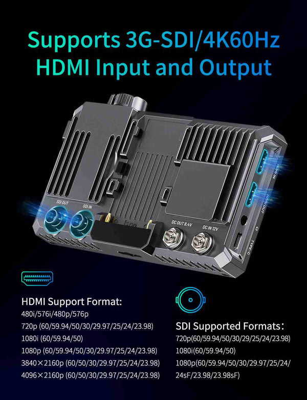 FEELWORLD SC6 6 Inch 1500nit HighBright Aluminium Field DSLR Camera Monitor Touch 3G SDI 4K HDMI60Hz