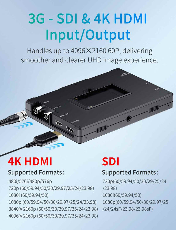 FEELWORLD T7S PRO 7 Inch 2000nit Aluminium Field DSLR Camera Monitor Ultra Bright 3G SDI 4K HDMI 60