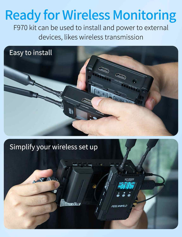 FEELWORLD F5 PROX 5.5 Inch 1600nit High Bright DSLR Camera Field Monitor F970 Install and Power Kit