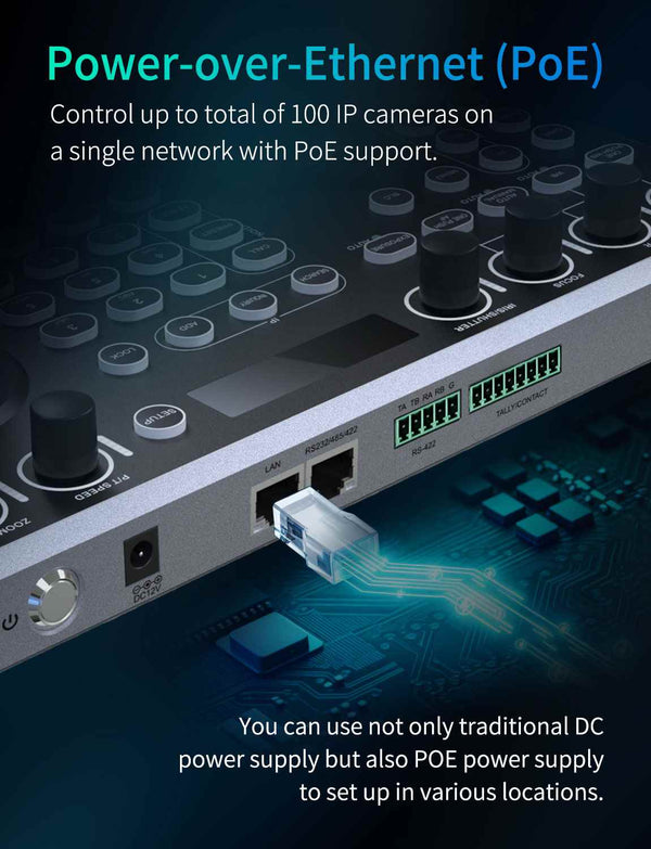 FEELWORLD KBC20N NDI PTZ Camera Controller Joystick Keyboard Control Multiple Control Protocol PoE Supported