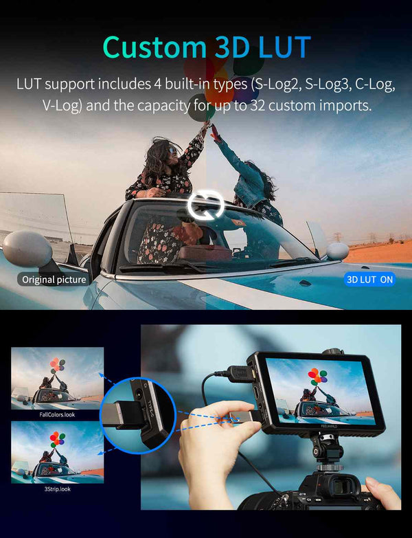 FEELWORLD SC6 6 Inch 1500nit HighBright Aluminium Field DSLR Camera Monitor Touch 3G SDI 4K HDMI60Hz