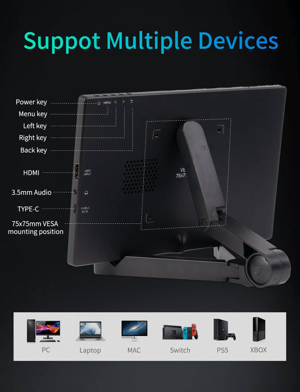 FEELWORLD D10 10.1 inch 350nit  Portable External Monitor Touch FHD1920x1200 USB-C HDMI