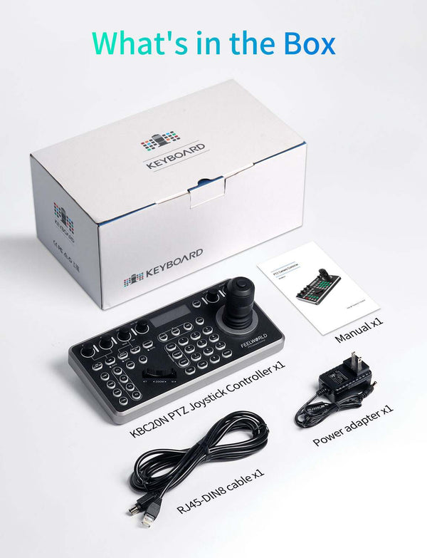 FEELWORLD KBC20N NDI PTZ Camera Controller Joystick Keyboard Control Multiple Control Protocol PoE Supported