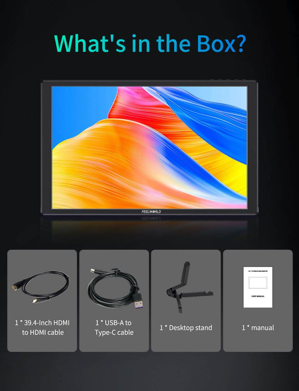 FEELWORLD D10 10.1 inch 350nit  Portable External Monitor Touch FHD1920x1200 USB-C HDMI