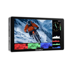 Monitor de campo FEELWORLD P6XL para cámara DSLR de aluminio de 6 pulgadas, 1200 nits, batería integrada, 4K HDMI, con HM-L