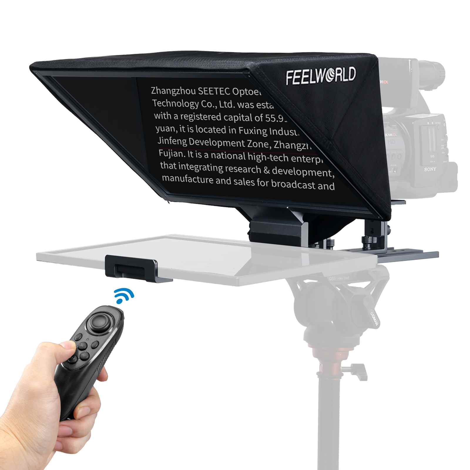FEELWORLD TP16 16-inch Folding Teleprompter supports up to 16
