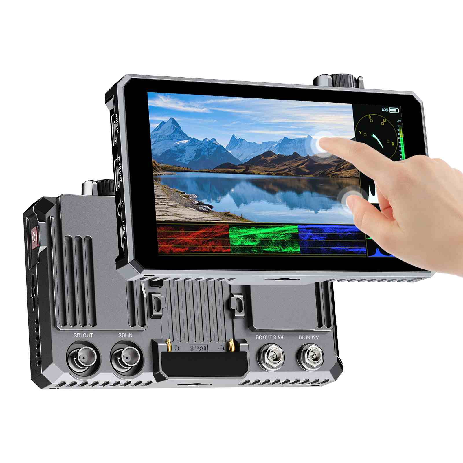 Moniteur tactile FEELWORLD SC6 6 pouces 1500 nits haute luminosité en aluminium pour appareils photo reflex numériques, avec interface 3G-SDI, 4K et HDMI 60 Hz.