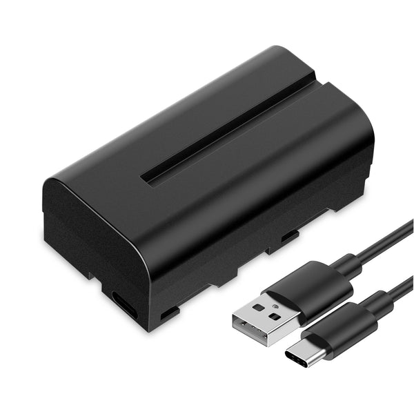 FEEWORLD NP-F550 2200mAh Li-ion Bateri untuk Monitor Video Cahaya Penghantaran Video Pengecasan USB-C