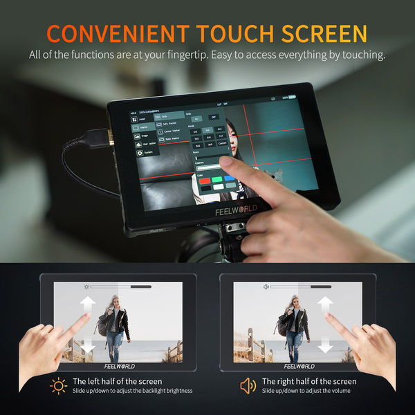 FEELWORLD F7 PLUS 7 Inch 1200nit DSLR Camera Field Monitor Touch Screen 4K HDMI