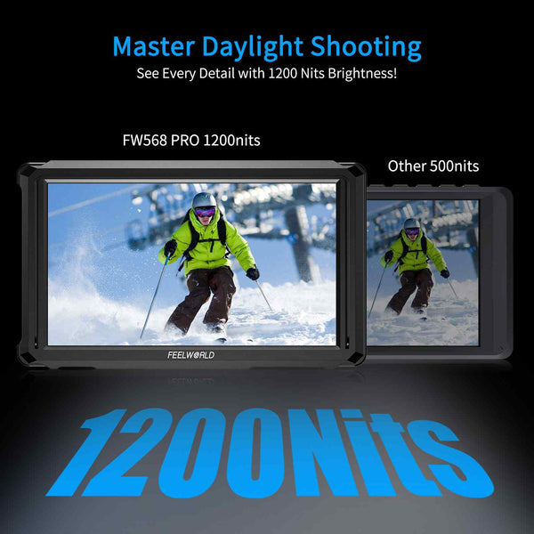 FEELWORLD FW568 PRO 6-inch 1200nit High Bright Camera DSLR Monitor 4K HDMI 60Hz