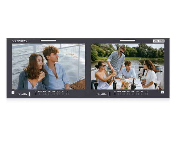 FEELWORLD FRM1001G Dual 10.1" 4RU Rackmount Monitor 12G SDI 4K HDMI 1920x1200 IPS