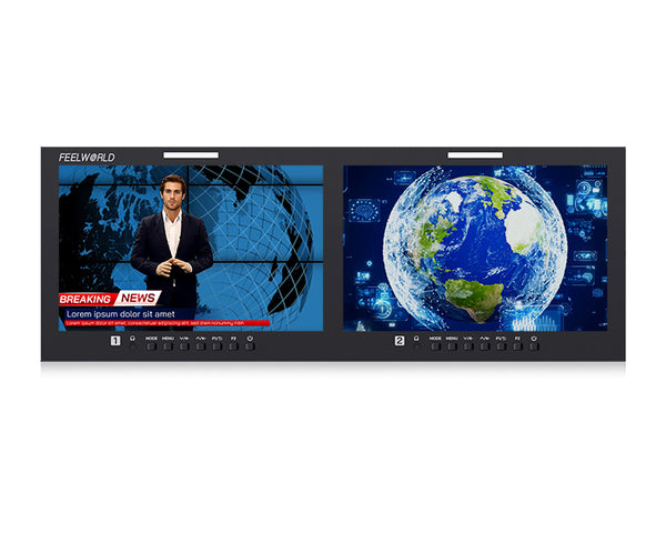 D101 PLUS-H Dual 10.1"4RU Rackmount Monitor 4K HDMI CVBS 1920x1200IPS