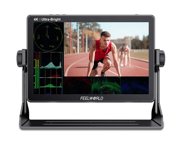 FEELWORLD LUT11H 10.1 Inch Ultra Bright 2000nit DSLR Camera Field Monitor Touch Screen 4K HDMI F970 External Power and Install Kit