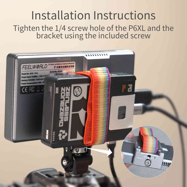 HM-L Charging Extension L Plate, Secure Mobile Power Supply, for FEELWORLD P6XL Camera Monitor