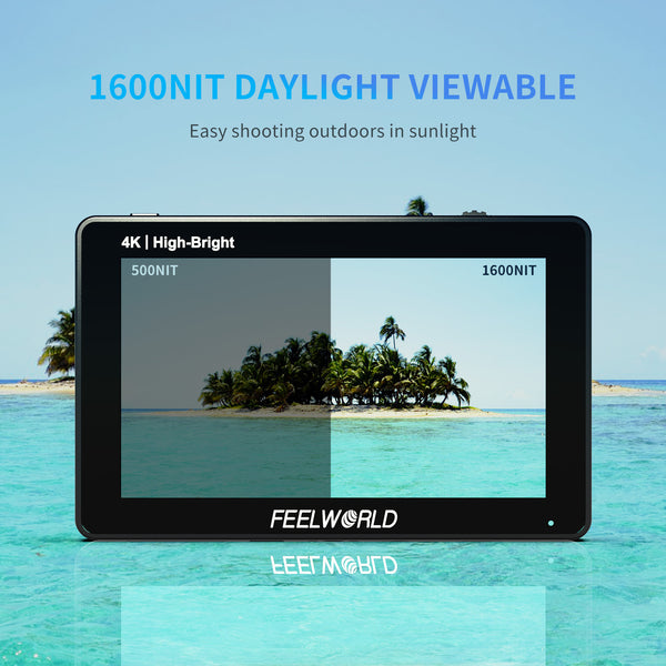 FEELWORLD F6 PLUSX 5.5 Inch High Bright 1600nit Touch Screen DSLR Camera Field Monitor