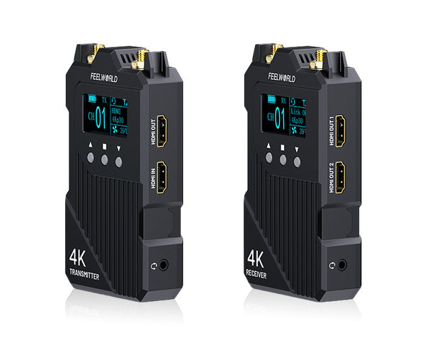 FEELWORLD WT1H 4K Wireless Video Transmission System Dual HDMI Full Duplex Intercom Live Streaming
